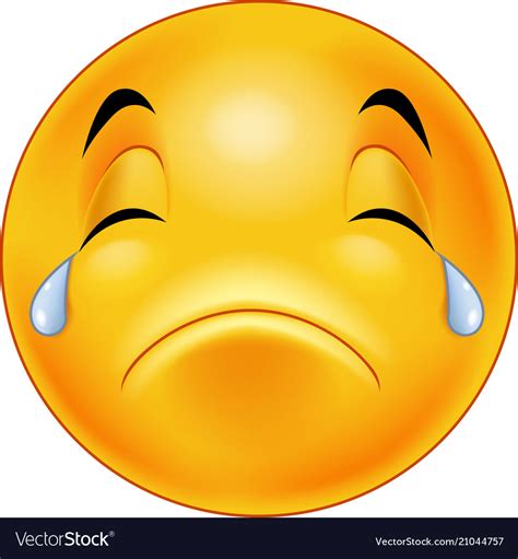 Several emoticons can be used to represent crying. Crying smiley emoticon Royalty Free Vector Image