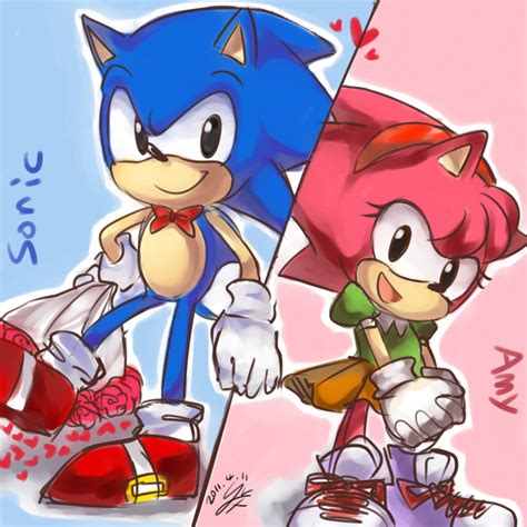 Love Sonic And Amy Fan Art 29989875 Fanpop