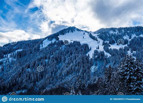 View Of A Winter Landscape In Obwalden Switzerland Taken At The