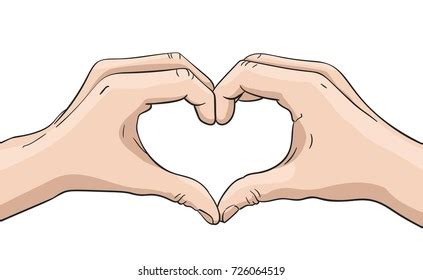 Vector Hand Showing Heart Shape Gesture Stock Vector Royalty Free
