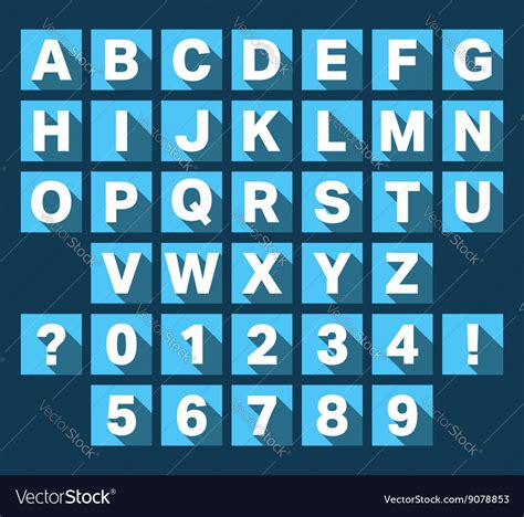 Alphabet Font Flat Design Royalty Free Vector Image