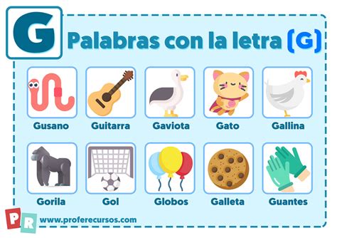 Palabras Con G Que Empiezan Por La Letra G Para Niños