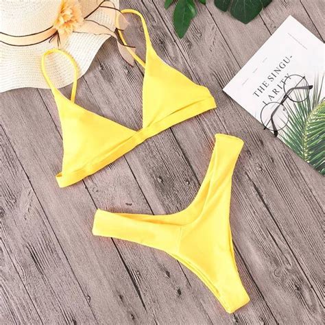 Holasukey Solid Miro Bikinis 2018 New Women Swimwear Brazilian Retro Bikini Set Sexy Low Waist