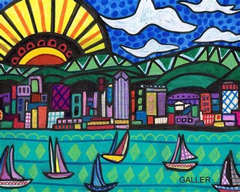 60 Off San Diego Art Print Poster Of Painting City Cityscape San