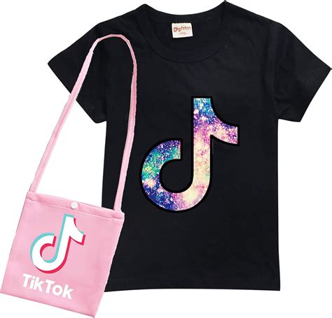Tik Tok Toddler T Shirt With Cute Bag Girls Short Sleeve