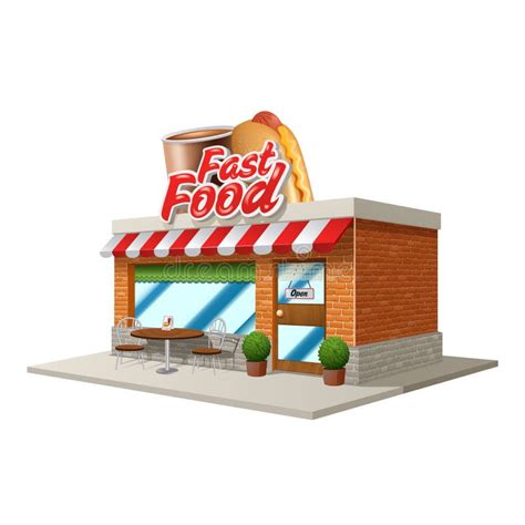 Fast Food Building Hamburger Roof Stock Illustrations 14 Fast Food