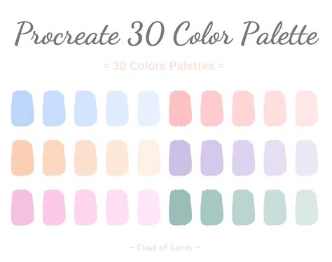Pastel Palette Procreate Palette Palette Swatches Procreate Color Swatch Pastel Color
