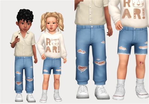 Destroyed Jeans And Distressed Shorts At Casteru Sims 4 Updates