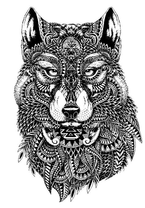 Mandala Tiere Wolf