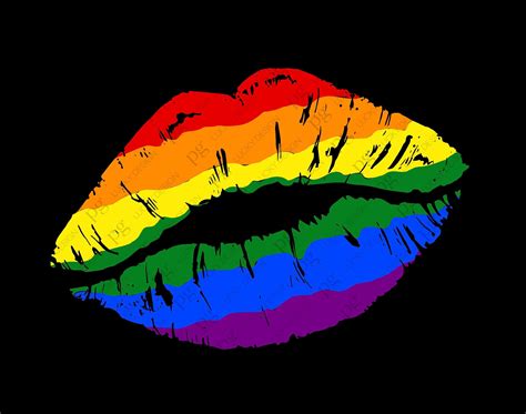 Lgbtq Rainbow Lips Lgbtq Pride Month Svg Rainbow Flag Distressed Lips