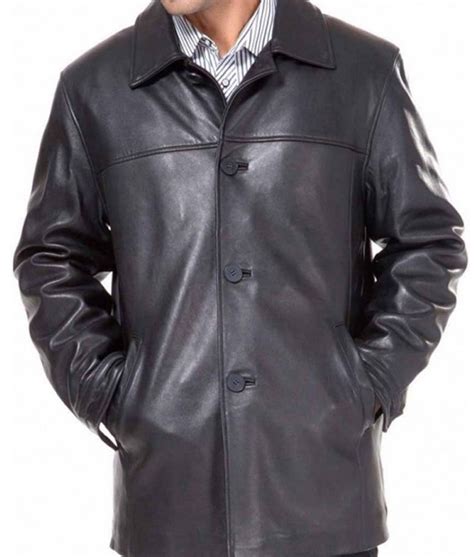 Mens Car Coat Black Long Leather Jacket Jackets Creator
