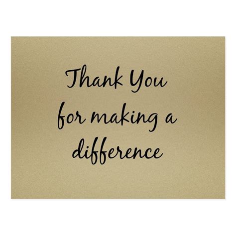 Thank You For Making A Difference Postcard Thank You