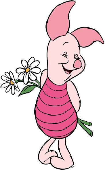 Disney Piglet With Flowers Clip Art Library