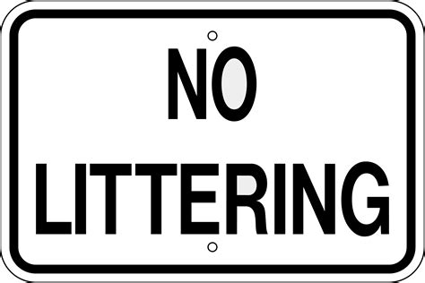 No Littering Sign Clipart Clip Art Library