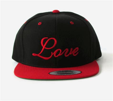Custom Baseball Embroidered Snapback Hat Love