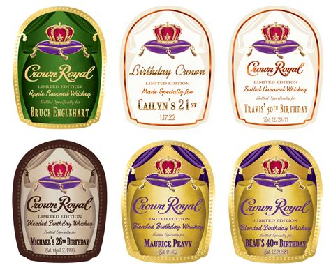 Custom Crown Royal Label Bottle Birthday Crown Royal Label Etsy Canada