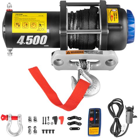 Vevor Vevor Electric Winch 4500 Lbs 42613m Synthetic Rope