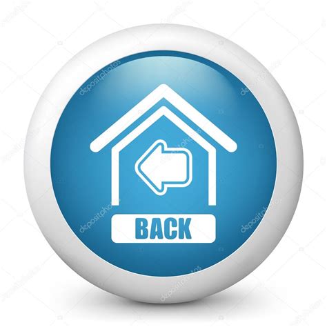 Vector Azul Brillante Icono Que Representa Botón Volver A Casa 2024