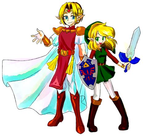 Zelda And Link Genderswap By Attezor On Deviantart