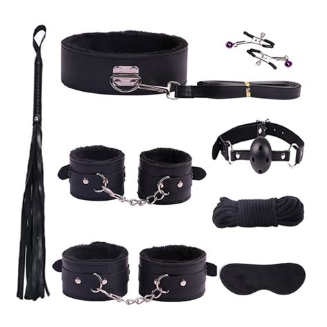 8 Pcs Sex Toys Set Sexy Adult Sm Games Handcuff Whip Nipples Clip Blindfold Adult Productsgags