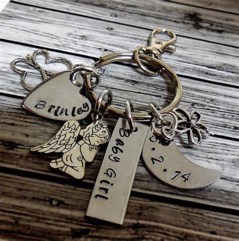 Personalized Hand Stamped Charm Key Chain By Riversongsjewelry