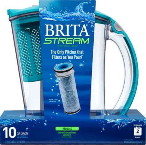 Brita Stream Large Lake Blue Cup Water Filter Pitcher With Stream Filter Ct Qfc