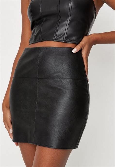 Black Faux Leather Mini Skirt Missguided