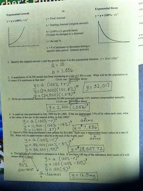 50 Exponential Growth And Decay Worksheet