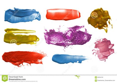 Set Of Abstract Color Acrylic Brush Strokes Stock Image Image Of