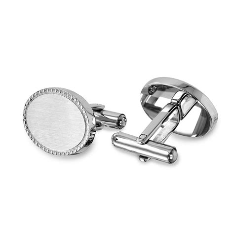 Personalized Quality Stainless Steel Oval With Design Cufflinks