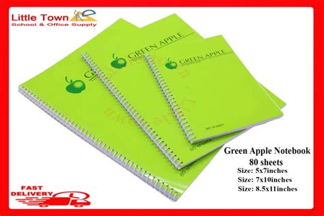 Green Apple Notebook Side Spiral Type 80 Sheets Lazada Ph