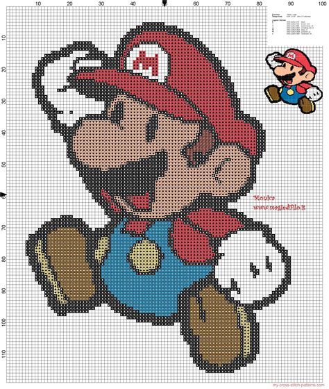 * super mario in tanooki suit. Mario Bros cross stitch pattern - free cross stitch ...