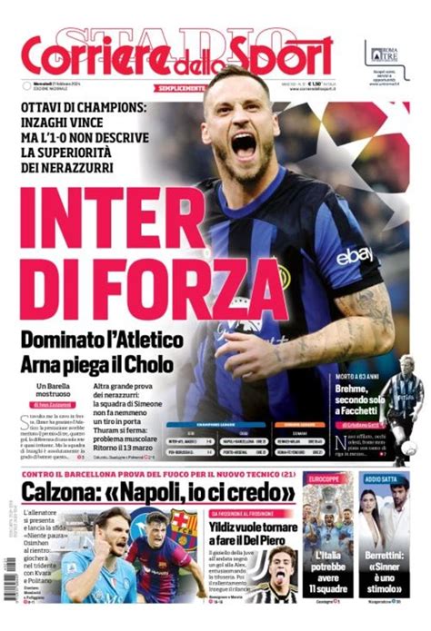 Prima Pagina Corriere Dello Sport Oggi In Edicola Sul Giornale
