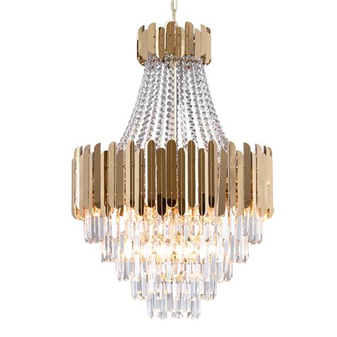 Luxury Gold Crystal Chandelier Modern Led Lamp For Dinning Room Living