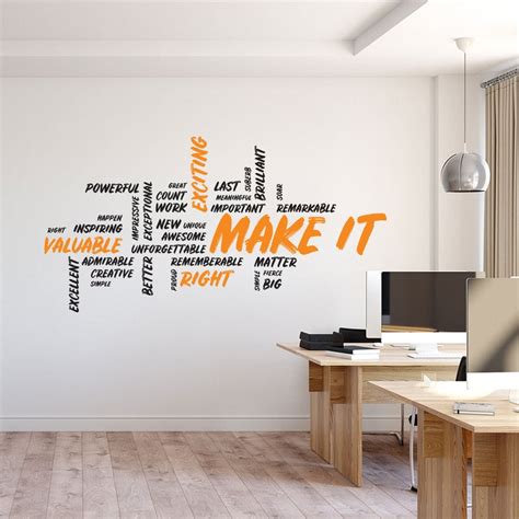 Make It Wall Decal Motivational Art Office Wall Art Office Etsy