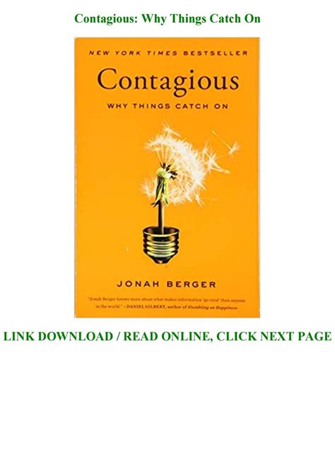 Download Pdf Contagious Why Things Catch On By Koletmpsnz7y Issuu