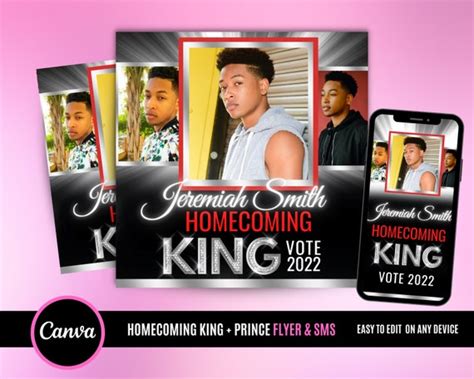 Vote Homecoming King Social Media Flyer Class Campaign Etsy
