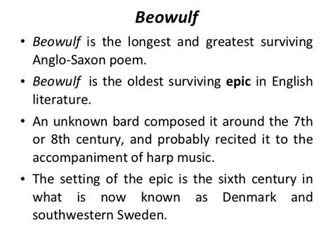 Beowulf Beowulf English Literature Notes Literature Lessons