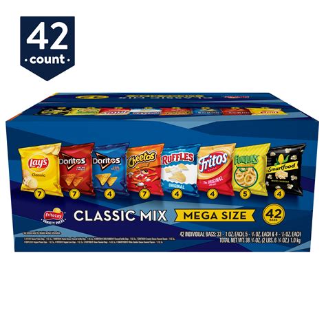 Frito Lay Classic Mix Chips Variety Pack 3875 Oz 42 Count Walmart