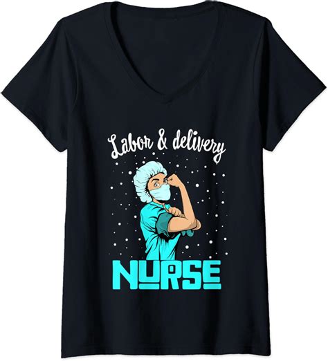 Womens Labor And Delivery Nurse Tee Rosie The Riveter