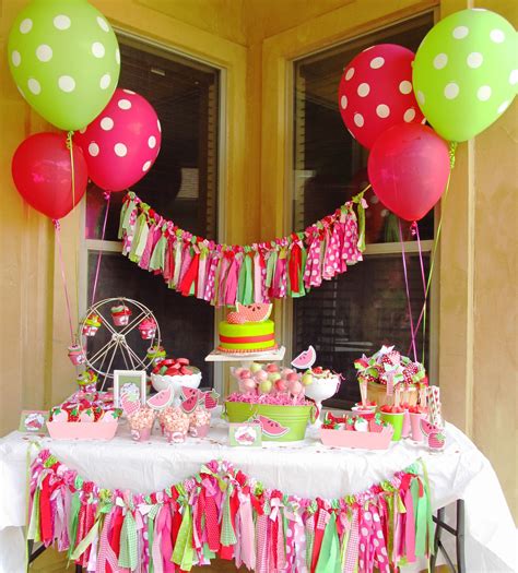 Watermelon And Strawberry Summer Party Strawberry Party Birthday