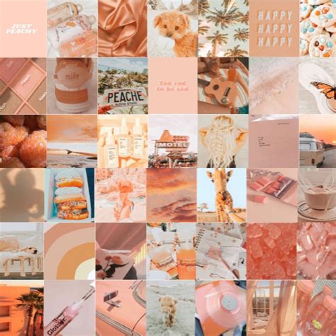Peachy Aesthetic Collage Kit Beachy Themed Images Aesthetic Etsy