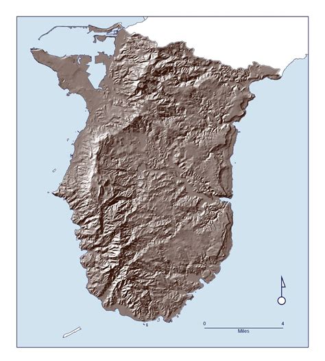 Large Detailed Relief Map Of Southern Guam Guam Oceania Mapsland
