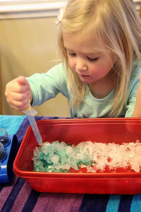 Toddler Approved Fizzy Ice Science Activity For Kids