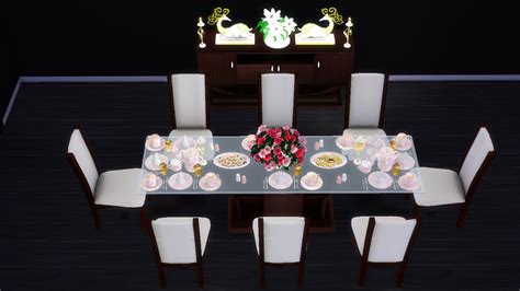 Sims 4 Cc Download Modern Dining Set With Functional Dinnerware