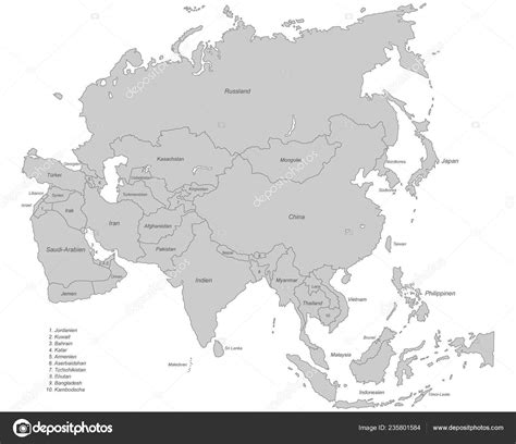 Asia Political Map Asia Stock Vector Image By ©ii Graphics 235801584