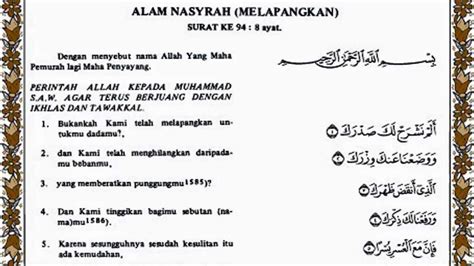 Detail Surat Al Insyirah Latin Koleksi Nomer