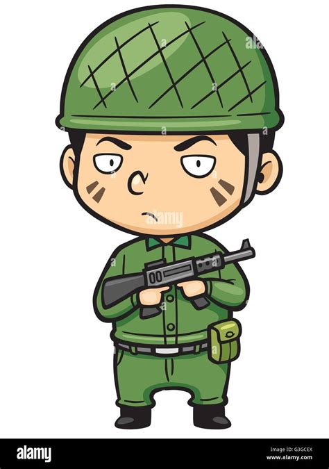 Vector Illustration Of Cartoon Soldier Stock Vector Image And Art Alamy