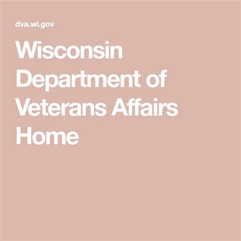 Wisconsin Department Of Veterans Affairs Home Department Of Veterans
