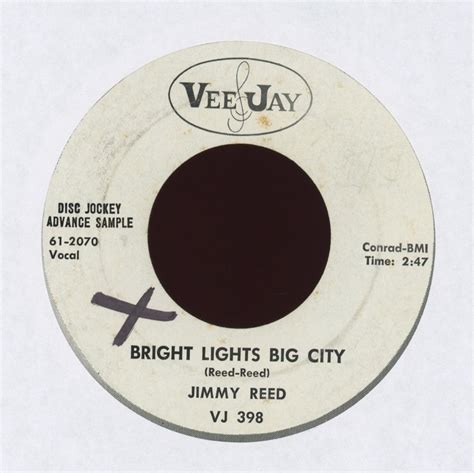Jimmy Reed Bright Lights Big City On Vee Jay Promo Plaid Room Records